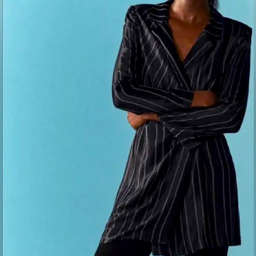 zara striped blazer dress
